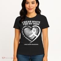 Lung Cancer Awareness Gifts Mom Lung Cancer Ribbon Women's T-Shirt thumb 4