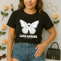 Lung Cancer Awareness Month White Ribbon Butterfly Comfort Colors Boxy T-Shirt thumb 2