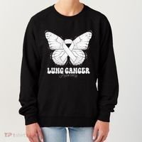 Lung Cancer Awareness Month White Ribbon Butterfly Women's Sweatshirt thumb 0