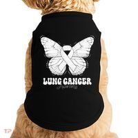 Lung Cancer Awareness Month White Ribbon Butterfly Doggie Tank thumb 0