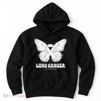 Lung Cancer Awareness Month White Ribbon Butterfly Hoodie thumb 0