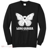 Lung Cancer Awareness Month White Ribbon Butterfly Sweatshirt thumb 0