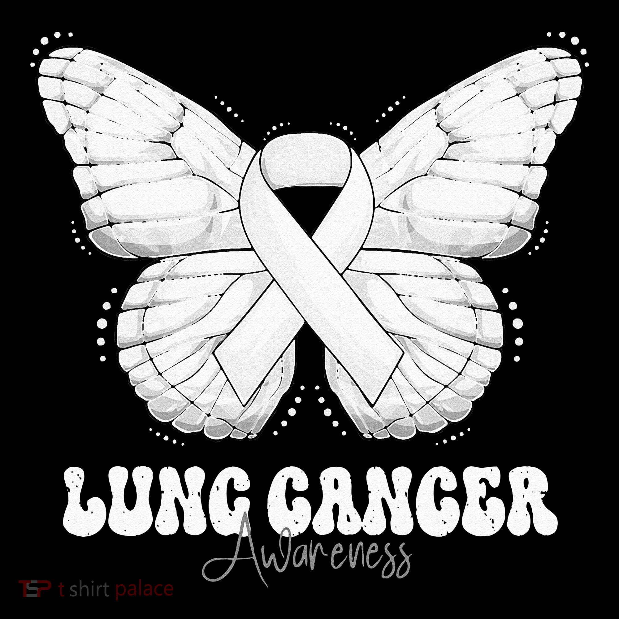 Lung Cancer Awareness Month White Ribbon Butterfly Sweatshirt