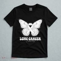 Lung Cancer Awareness Month White Ribbon Butterfly T-Shirt thumb 5