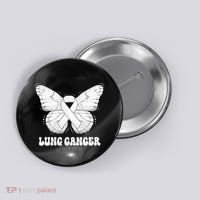 Lung Cancer Awareness Month White Ribbon Butterfly Button thumb 0
