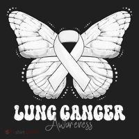 Lung Cancer Awareness Month White Ribbon Butterfly Beanie thumb 2