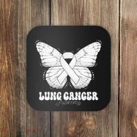 Lung Cancer Awareness Month White Ribbon Butterfly Coaster thumb 0