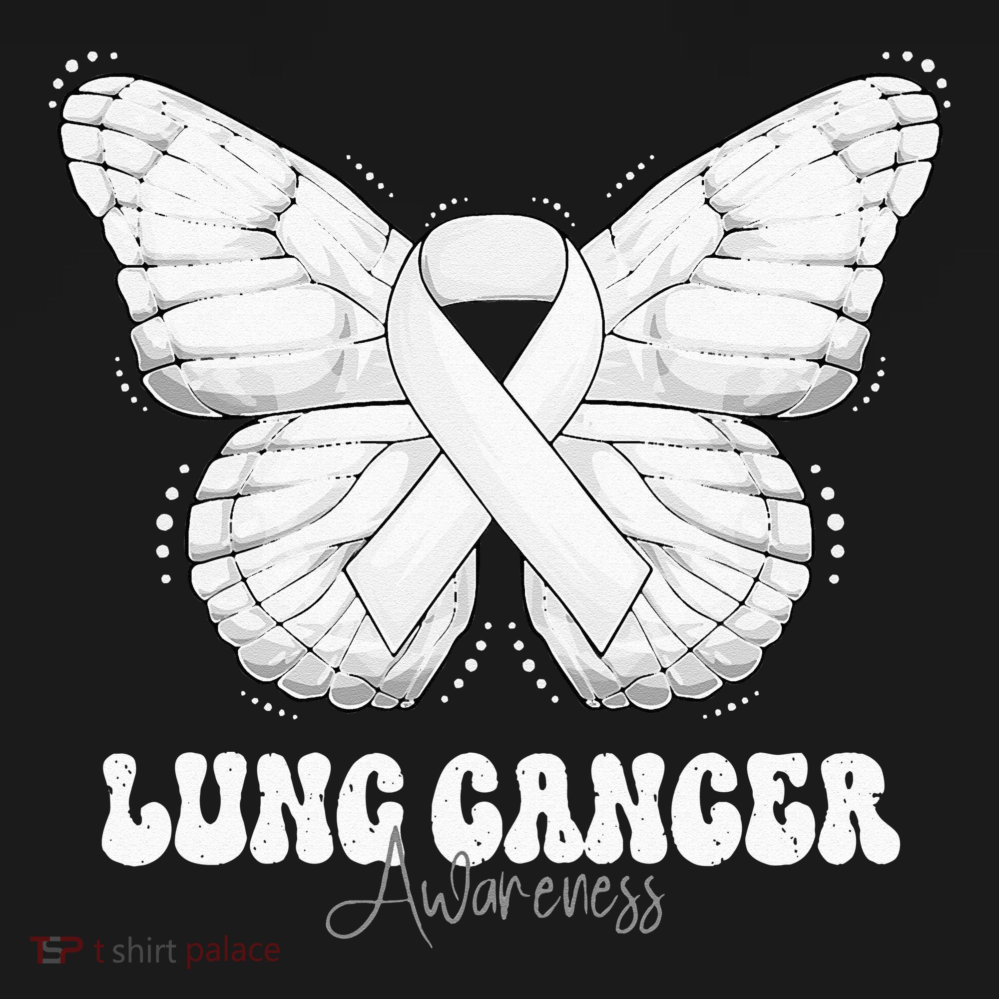 Lung Cancer Awareness Month White Ribbon Butterfly Coaster