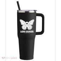 Lung Cancer Awareness Month White Ribbon Butterfly 40oz Vacuum Insulated Stainless Steel Travel Tumbler thumb 0