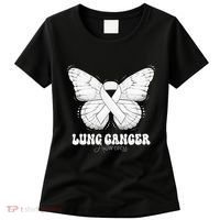 Lung Cancer Awareness Month White Ribbon Butterfly Women's T-Shirt thumb 0