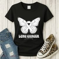 Lung Cancer Awareness Month White Ribbon Butterfly Women's T-Shirt thumb 3