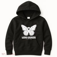 Lung Cancer Awareness Month White Ribbon Butterfly Kids Hoodie thumb 0