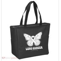 Lung Cancer Awareness Month White Ribbon Butterfly Tote Bag thumb 2