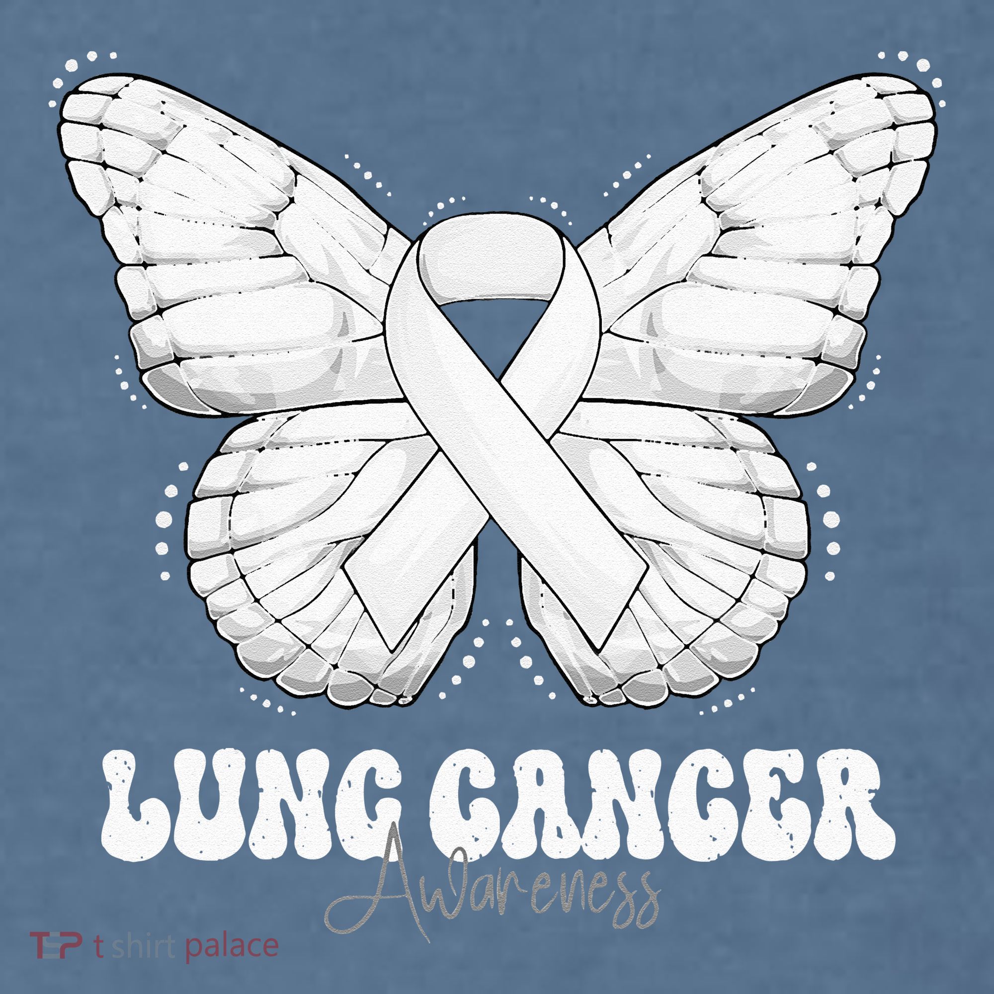 Lung Cancer Awareness Month White Ribbon Butterfly Garment-Dyed Sweatshirt