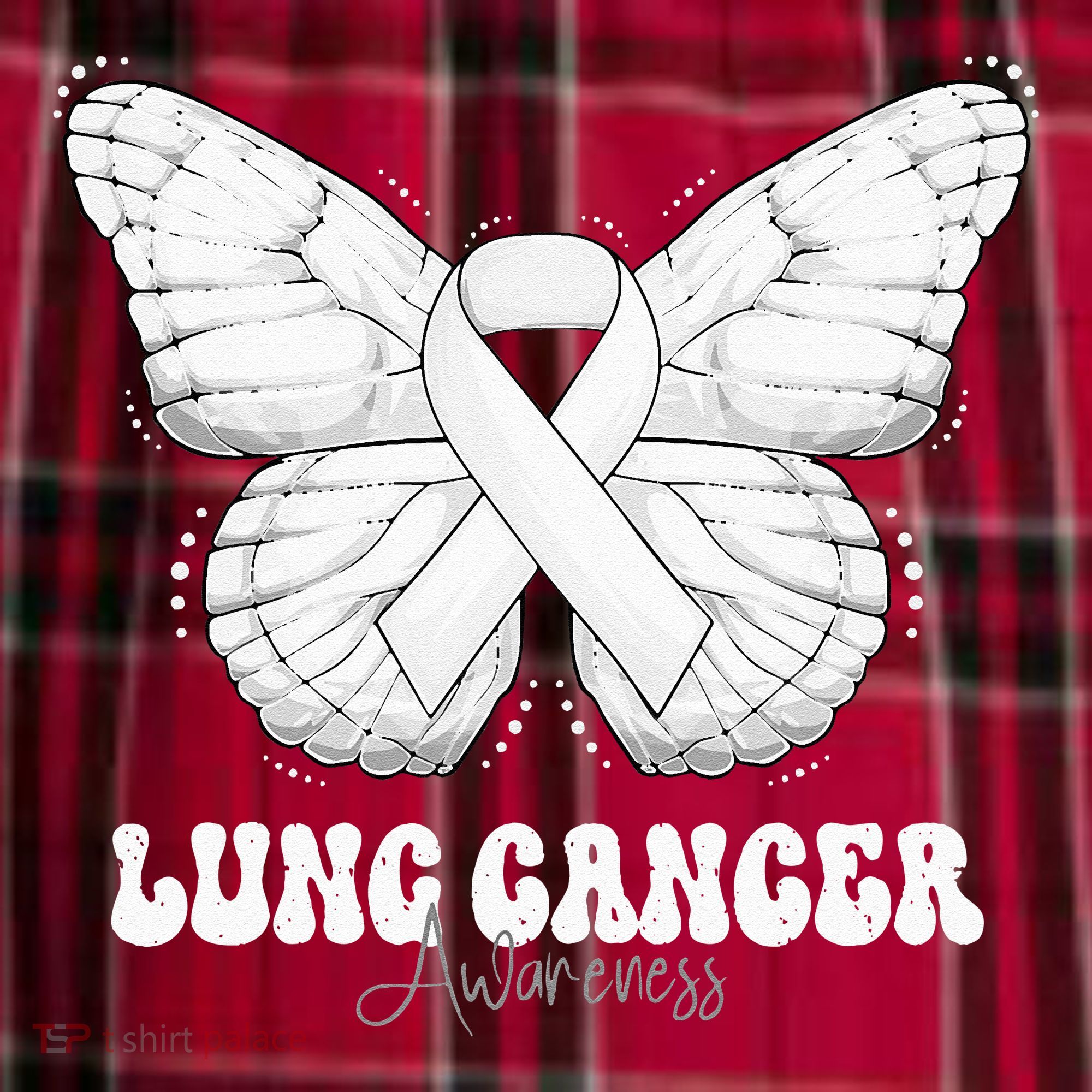 Lung Cancer Awareness Month White Ribbon Butterfly Women's Flannel Plaid Pajama Pants
