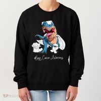 Lung Cancer Awareness Month White Ribbon Trex Women's Sweatshirt thumb 0