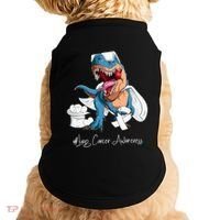 Lung Cancer Awareness Month White Ribbon Trex Doggie Tank thumb 0