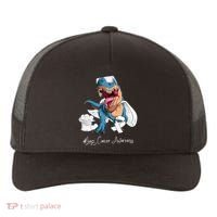Lung Cancer Awareness Month White Ribbon Trex Yupoong Adult 5-Panel Trucker Hat thumb 0