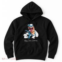 Lung Cancer Awareness Month White Ribbon Trex Hoodie thumb 0