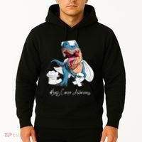Lung Cancer Awareness Month White Ribbon Trex Hoodie thumb 2