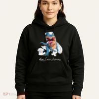 Lung Cancer Awareness Month White Ribbon Trex Hoodie thumb 5