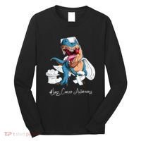 Lung Cancer Awareness Month White Ribbon Trex Long Sleeve Shirt thumb 0