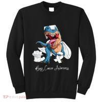 Lung Cancer Awareness Month White Ribbon Trex Sweatshirt thumb 0