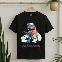 Lung Cancer Awareness Month White Ribbon Trex T-Shirt thumb 2