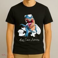 Lung Cancer Awareness Month White Ribbon Trex T-Shirt thumb 3