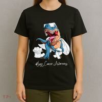 Lung Cancer Awareness Month White Ribbon Trex T-Shirt thumb 4
