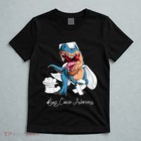 Lung Cancer Awareness Month White Ribbon Trex T-Shirt thumb 5