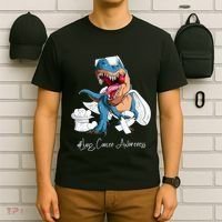 Lung Cancer Awareness Month White Ribbon Trex T-Shirt thumb 6