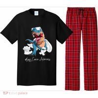 Lung Cancer Awareness Month White Ribbon Trex Pajama Set thumb 0
