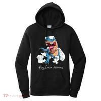 Lung Cancer Awareness Month White Ribbon Trex Women's Hoodie thumb 0