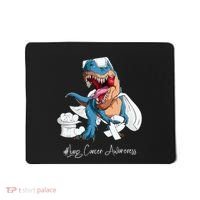 Lung Cancer Awareness Month White Ribbon Trex Mousepad thumb 0