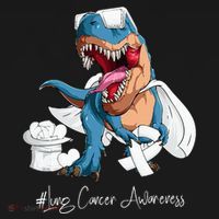 Lung Cancer Awareness Month White Ribbon Trex Mousepad thumb 1