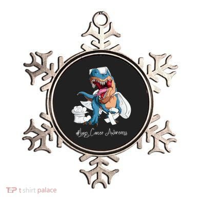 Lung Cancer Awareness Month White Ribbon Trex Ornament