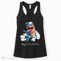Lung Cancer Awareness Month White Ribbon Trex Women's Tank Top thumb 0