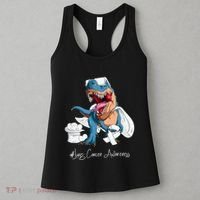 Lung Cancer Awareness Month White Ribbon Trex Women's Tank Top thumb 3