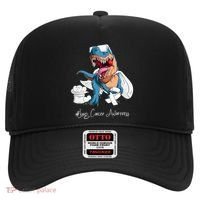 Lung Cancer Awareness Month White Ribbon Trex Hat thumb 0
