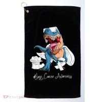 Lung Cancer Awareness Month White Ribbon Trex Golf Towel thumb 0