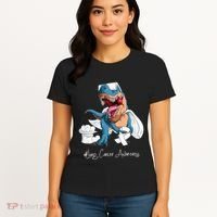 Lung Cancer Awareness Month White Ribbon Trex Women's T-Shirt thumb 4