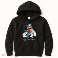 Lung Cancer Awareness Month White Ribbon Trex Kids Hoodie thumb 0