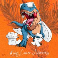 Lung Cancer Awareness Month White Ribbon Trex Kati Licensed 12" Camo Cuffed Beanie thumb 2