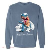 Lung Cancer Awareness Month White Ribbon Trex Garment-Dyed Sweatshirt thumb 0