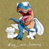 Lung Cancer Awareness Month White Ribbon Trex Garment-Dyed Women's Muscle Tee thumb 6