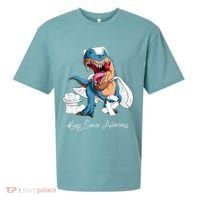 Lung Cancer Awareness Month White Ribbon Trex Sueded Cloud Jersey T-Shirt thumb 0