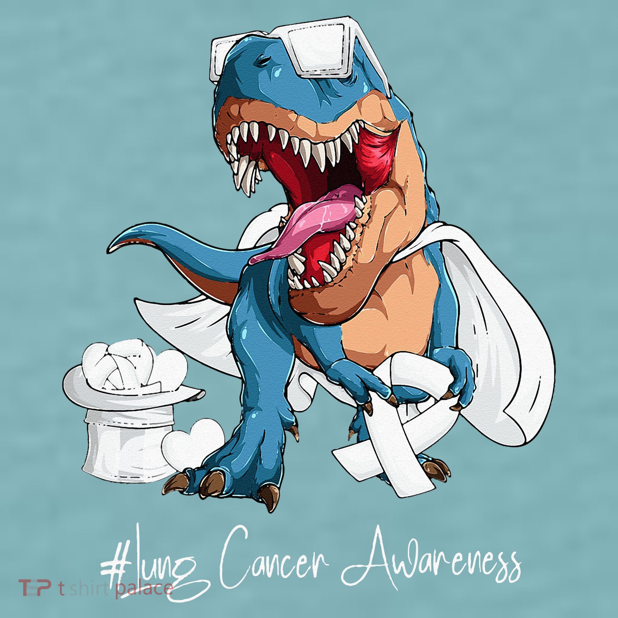 Lung Cancer Awareness Month White Ribbon Trex Sueded Cloud Jersey T-Shirt