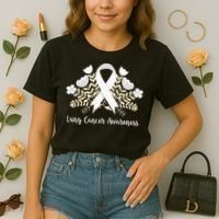 Lung Cancer Awareness Ribbon Lung Cancer Comfort Colors Boxy T-Shirt thumb 2