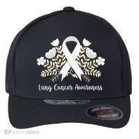 Lung Cancer Awareness Ribbon Lung Cancer Flexfit Unipanel Trucker Cap thumb 0